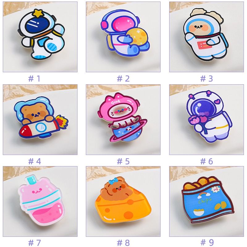 10pcs Bros Akrilik Kartun Lucu Mahasiswa Hias DIY Pin Kecil Aksesoris