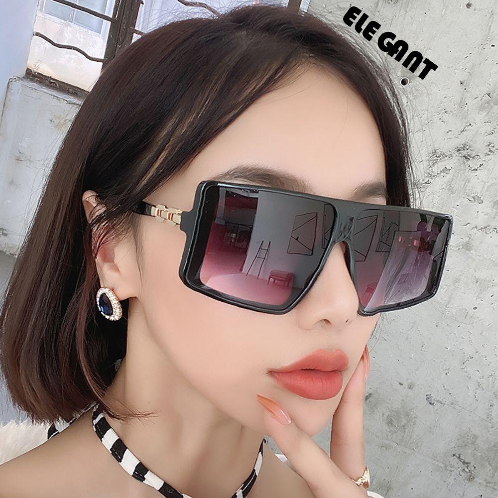 [Elegan] Kacamata Poligon Keren Retro Kacamata Anti Radiasi Rantai Bingkai Besar Perlindungan Kacamata Pria Wanita Kacamata Anti Radiasi Untuk Wanita Sale Eyewear Women Glasses