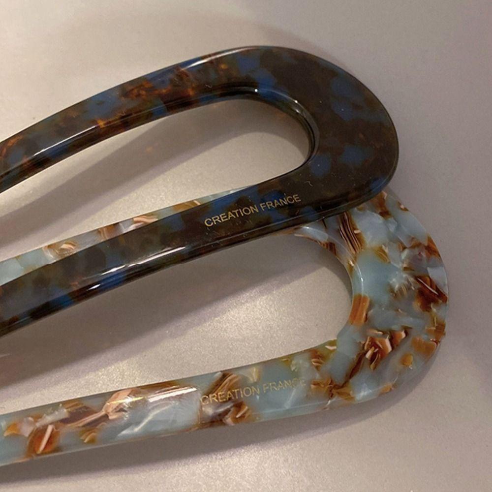 Agustina Asetat Rambut Stik Fashion Hiasan Kepala Sederhana Jepit Rambut Untuk Perempuan U-shape Braided Hairpin Baru Bulang Chinese Hair Fork