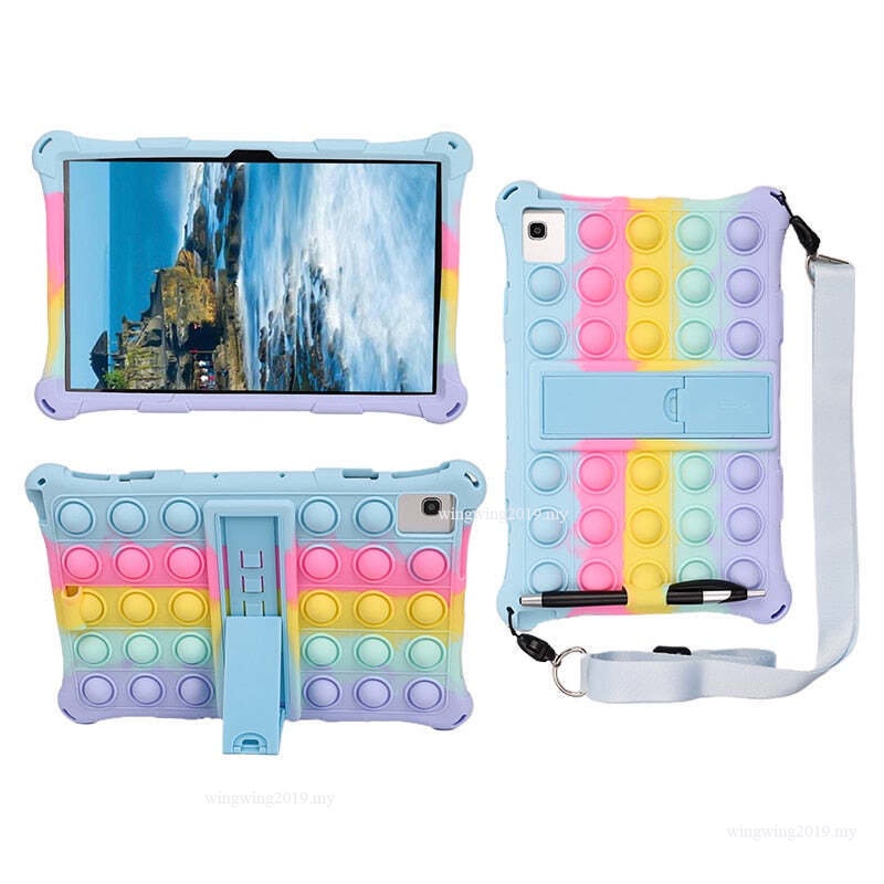 Soft Silicon Kids Safe Case Untuk Teclast T40 5G /T40 Plus Push Bubble Tablet Stand Shockproof Cover