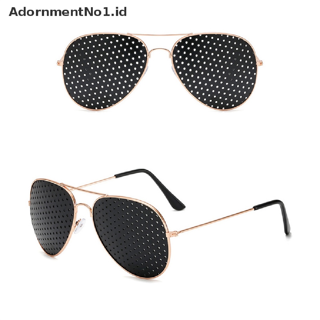 [AdornmentNo1] Retro Pinhole Sunglasses Lubang Kecil Eyeglasses Eyesight Improver Kacamata Unisex [ID]