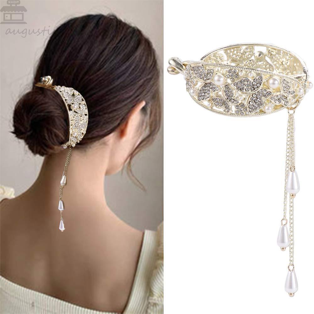 Agustina Butterfly Hair Clip Retro Vintage Hair Bun Fixed Clip Lucu Elegan Tinggi Ponytail Fixed Clip Small Hair Claw