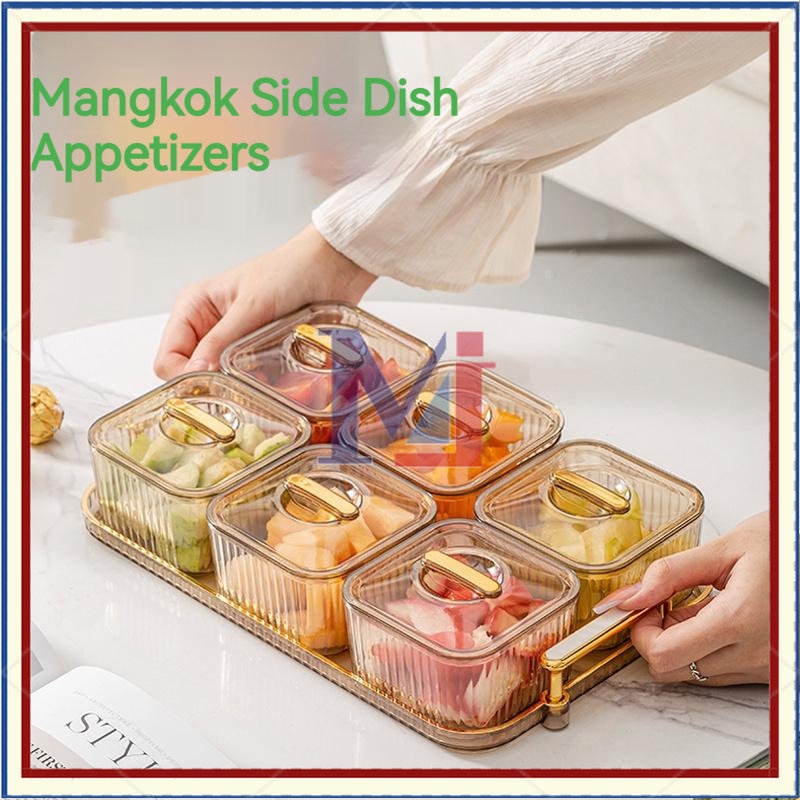 【COD】Mangkok Side Dish Appetizers 3/4/6 SET Nampan Toples Snack Nampan Tempat Saji Snack Cemilan