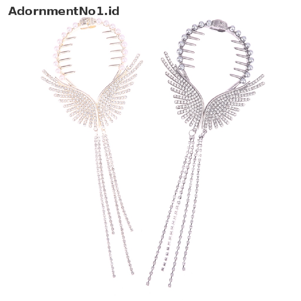 [AdornmentNo1] Cakar Klip Rumbai Berlian Imitasi Elegan Untuk Wanita Fashion Butterfly Wing Hair Clip [ID]