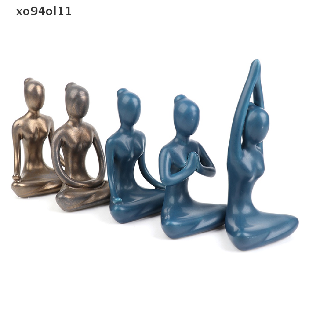 Xo 8gaya Patung Pose Yoga Meditasi Figur Yoga Keramik Dekorasi Ornamen OL