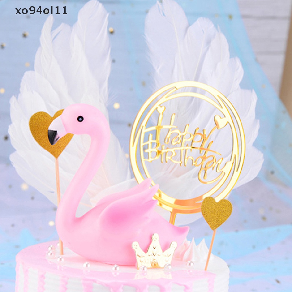Xo Pink Flamingo Hiasan Kue Dessert Cupcake Decor Dekorasi Pesta Ulang Tahun Pernikahan OL