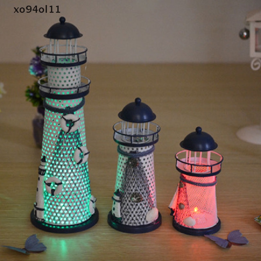 Xo Ocean Flash Mercusuar Jaring Ikan Bintang Laut Shell Ornamen Menara Beacon Metal OL