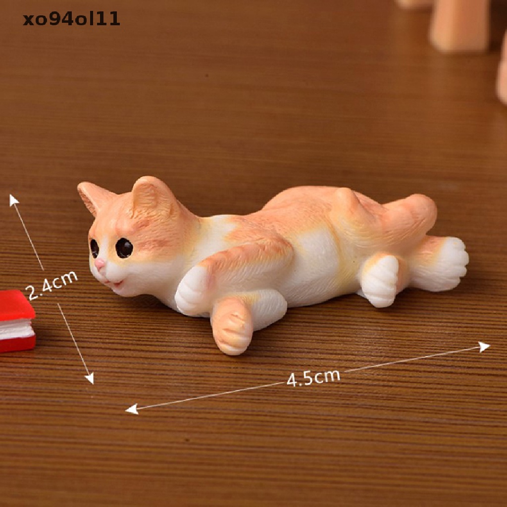 Xo 1Pcs Kucing Realistis Kartun Lucu kitten Boneka Rumah Simulasi Hewan Dekorasi OL