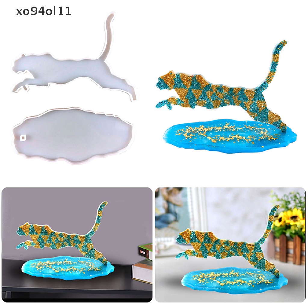 Xo Leopard Kuda Dekorasi Meja Epoxy Resin Cetakan DIY Melompat Leopard Patung Hiasan Meja Cetakan Silikon Hadiah Yang Sempurna Untuk Hewan Ornamen Kekasih OL