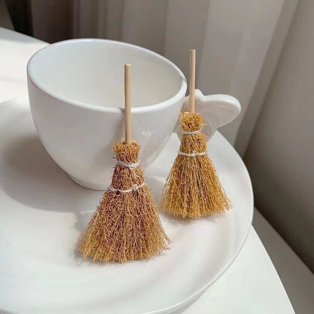 2pcs Lucu Sapu Mini Jepit Rambut Simulasi Lucu Broomstick Poni Samping Klip Hiasan Kepala Aksesoris Rambut