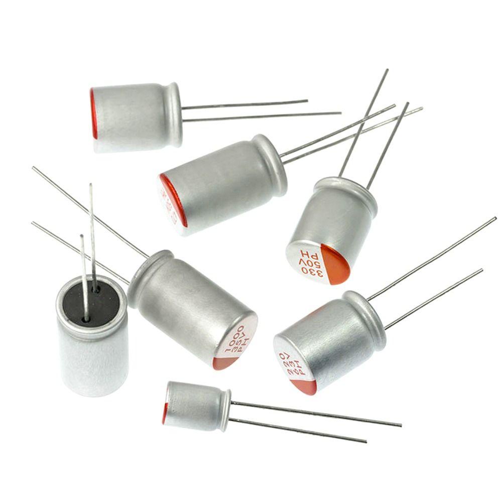 Populer 30pcs Kapasitor Elektrolit Padat 1000UF 1500UF 2200UF 3300UF Rendah ESR Impedansi 100UF 220UF 330UF 470UF 680UF 6.3V Untuk 450V
