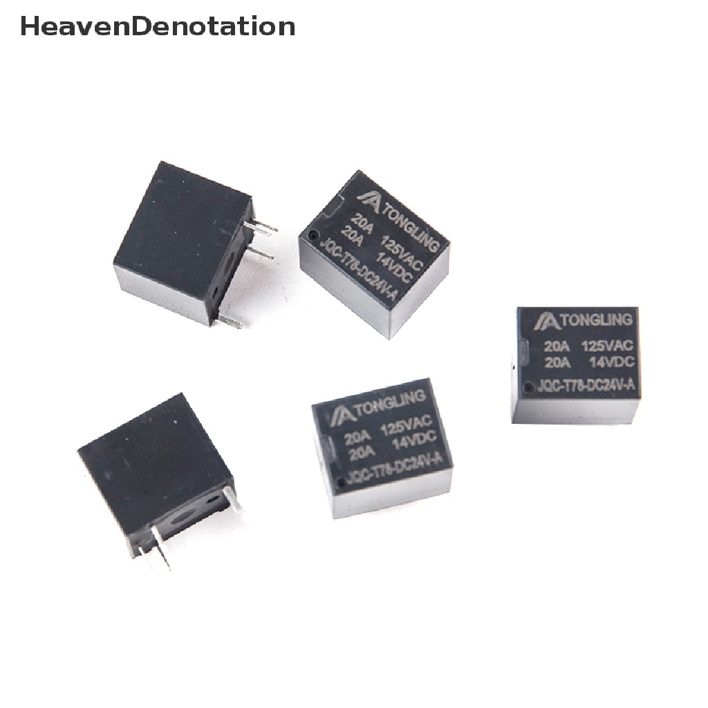 [HeavenDenotation] 5pcs 20A DC 4kaki 5V/12V/24V Relay Elektroik Kecil T78 T74 TRKM SRA-12V HDV