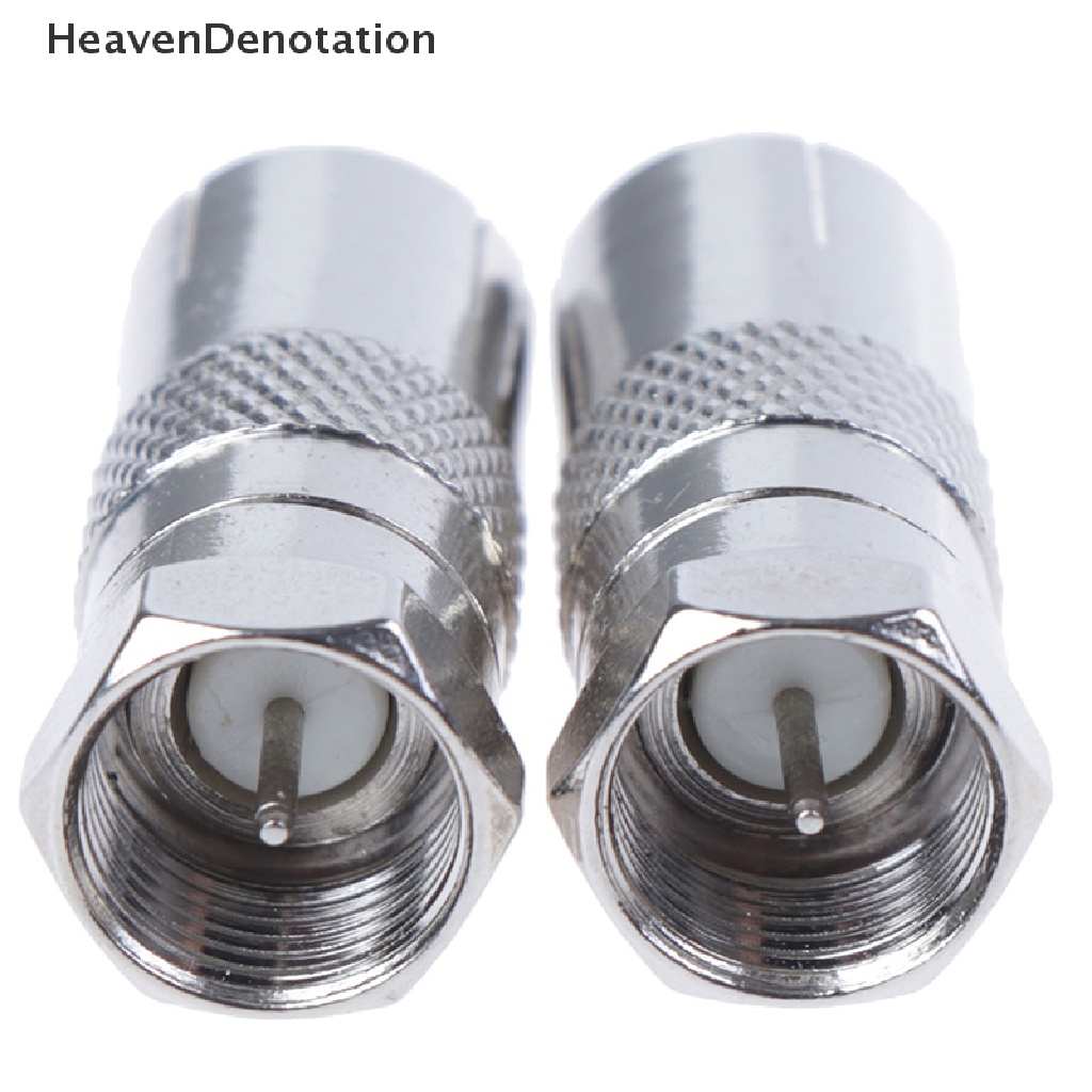 [HeavenDenotation] 2pcs Soket Konektor Plug Male Tipe F Ke RF Coax TV Adaptor RF Aerial Female HDV