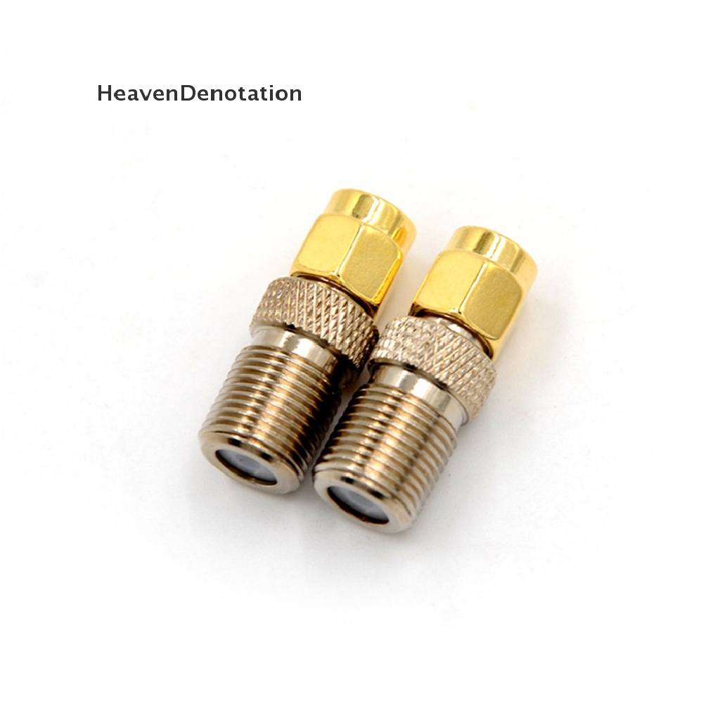 [HeavenDenotation] F Female Jack to SMA Male Plug Adaptor Konektor RF Coax Coaxial Lurus HDV