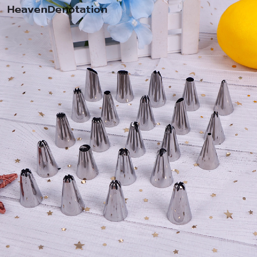 [HeavenDenotation] 24/36 /48Pcs Stainless Steel Icing Piping Nozzle Tools Set Box Kue Decorag HDV