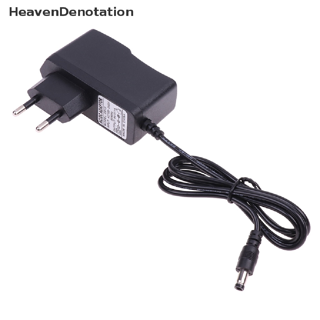 [HeavenDenotation] Ac DC 9V 1A 1000ma Power Adapter Supply EU Plug Polaritas Terbalik Charger Adaptor AC 100V-240V Converter Negatif Saklar Dalam HDV