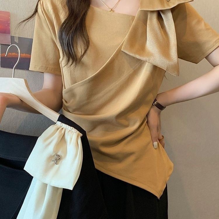 Atasan musim panas lengan pendek baru yang elegan