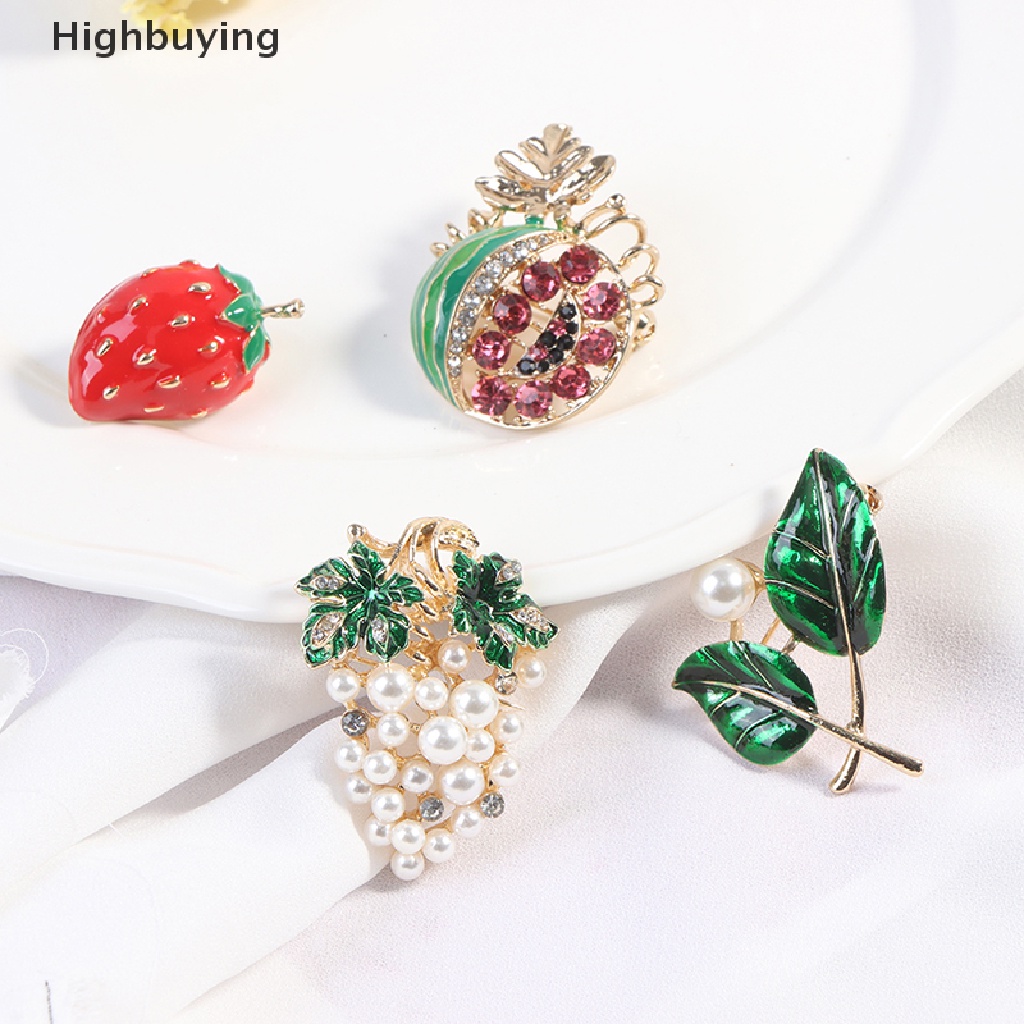 Hbid 1PC Mutiara Buah Bros Wanita Paduan Pernikahan Perjamuan Pakaian Bros Pin Hadiah Glory