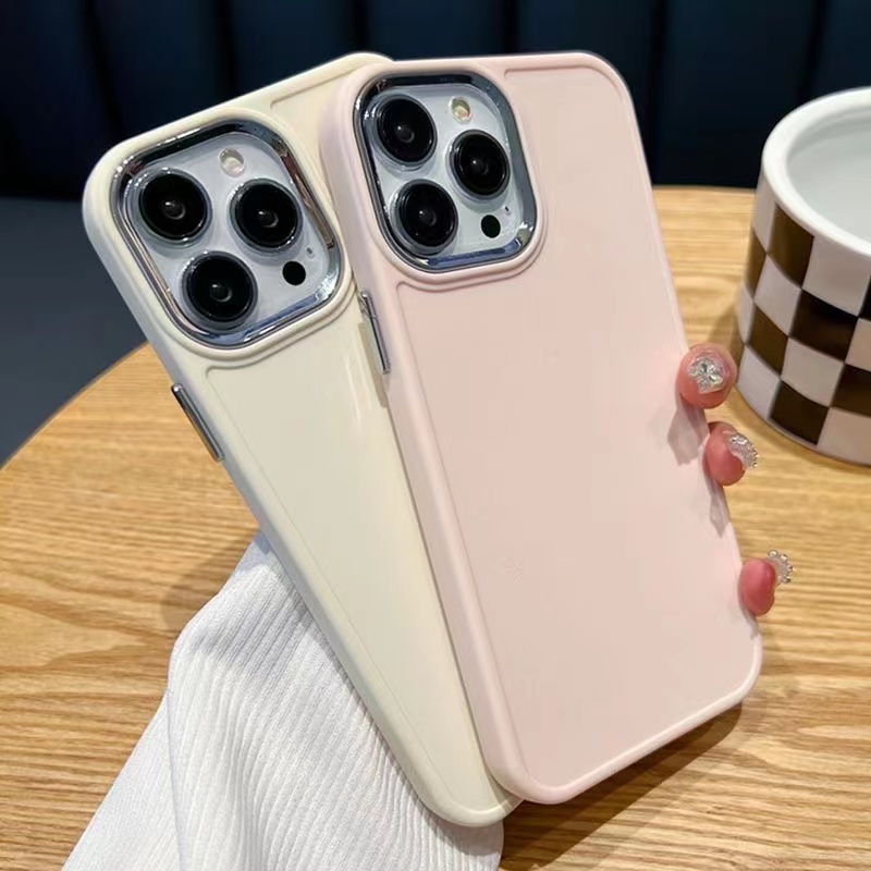 IPHONE Casing Ponsel TPU Shockproof Kancing Logam Independen Untuk Iphone14 13 12 11 Pro Max X Xs Max Xr 78 Plus SE 2020 Case Cover