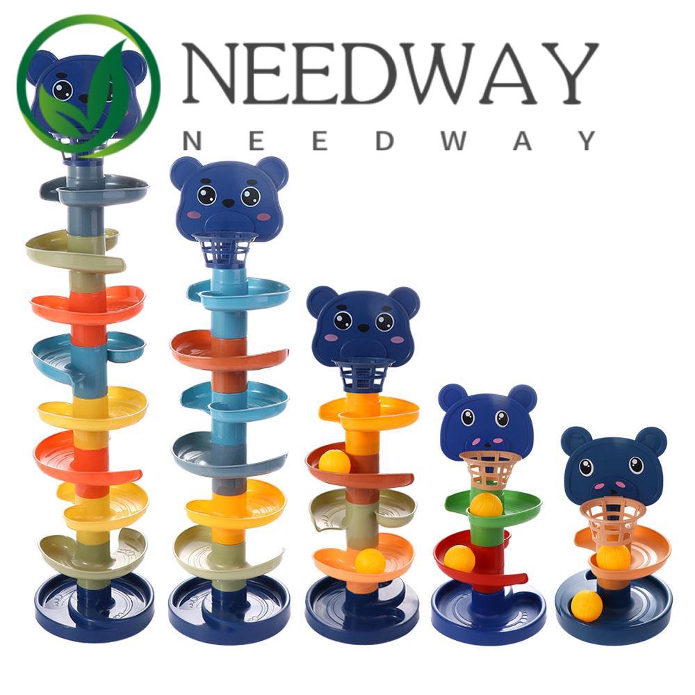 Needway   Bola Drop Roll Swirling Tower Menara Tumpuk Bayi Permainan Orang Tua-Anak Permainan Mandi Hadiah Anak Rolling Ball Mainan Berputar Track Set