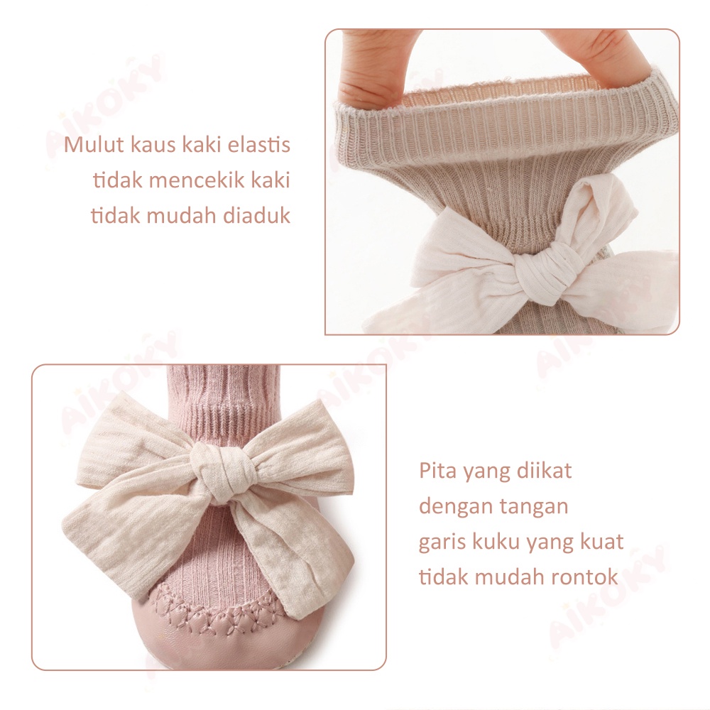 Aikoky 0-2 Tahun Sepatu bayi prewalker perempuan / Kaos kaki bayi anti slip / Baby prewalker shoes