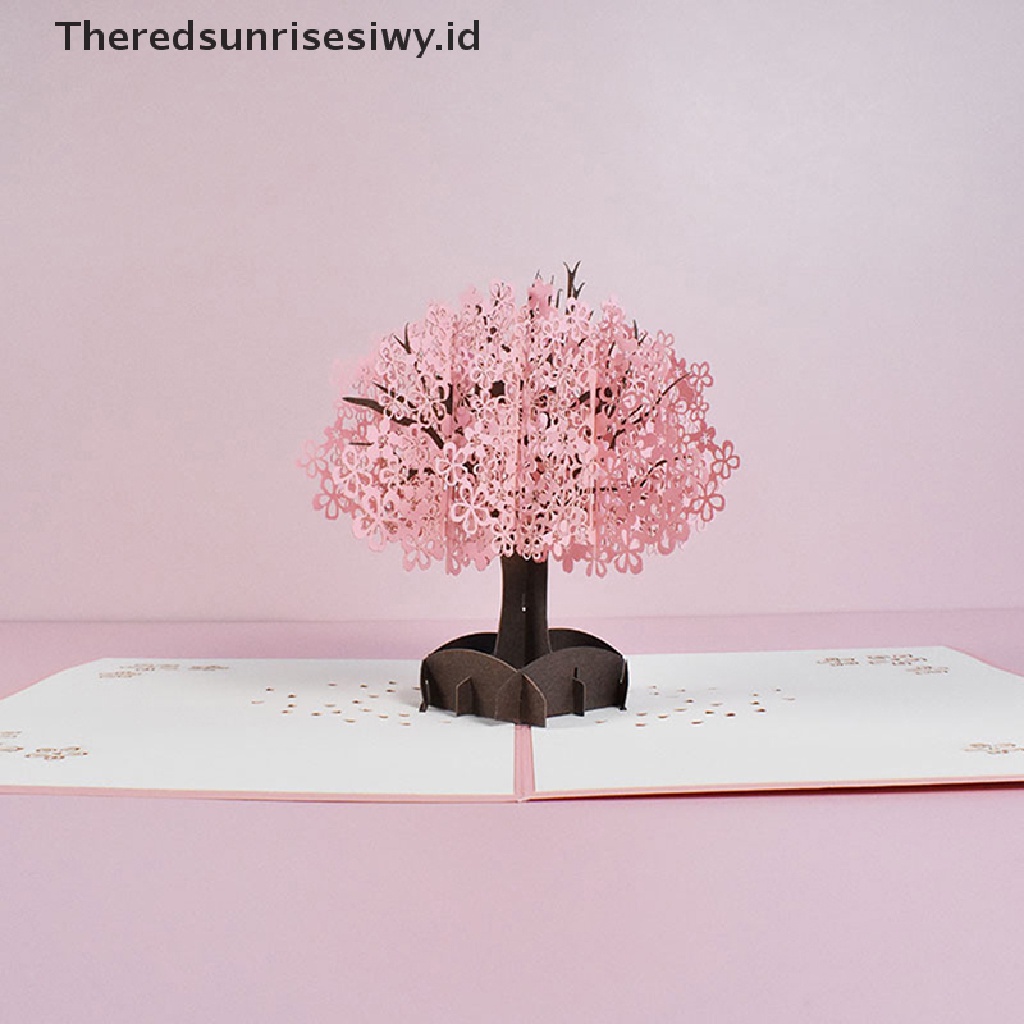 # Kado Mom &amp; PAPA DIY # Popup cherry blossom 3D Greeg Card Ulang Tahun Mother's Day Wedding Anniversary~