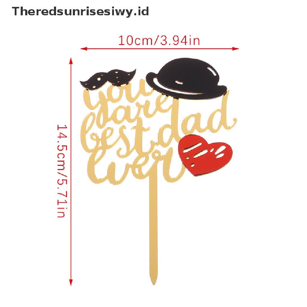 # Kado Mom &amp; PAPA DIY # Hiasan Kue Pesta Hari Ayah Gold Hitam Akrilik Daddy Birthday Cake Topper~