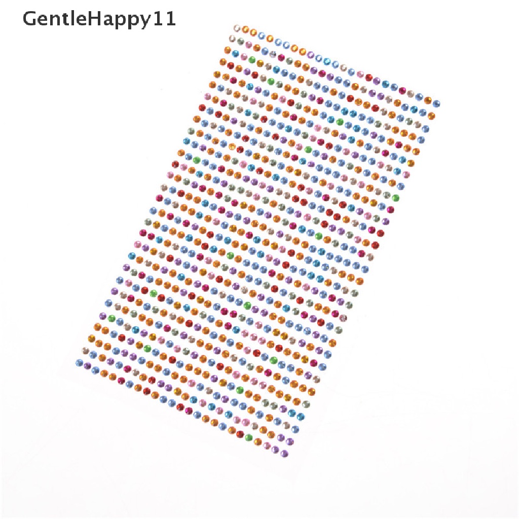 Gentlehappy 750pcs/set 3mm Telepon DIY Mobil PC Dekorasi Perekat Diri Kristal Berlian Imitasi Stiker id
