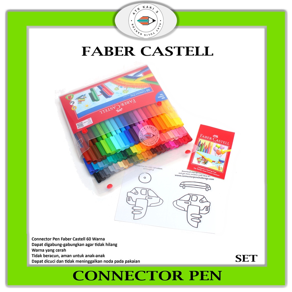 

FABER CASTELL - Connector Pen Isi 60 Warna - Perset