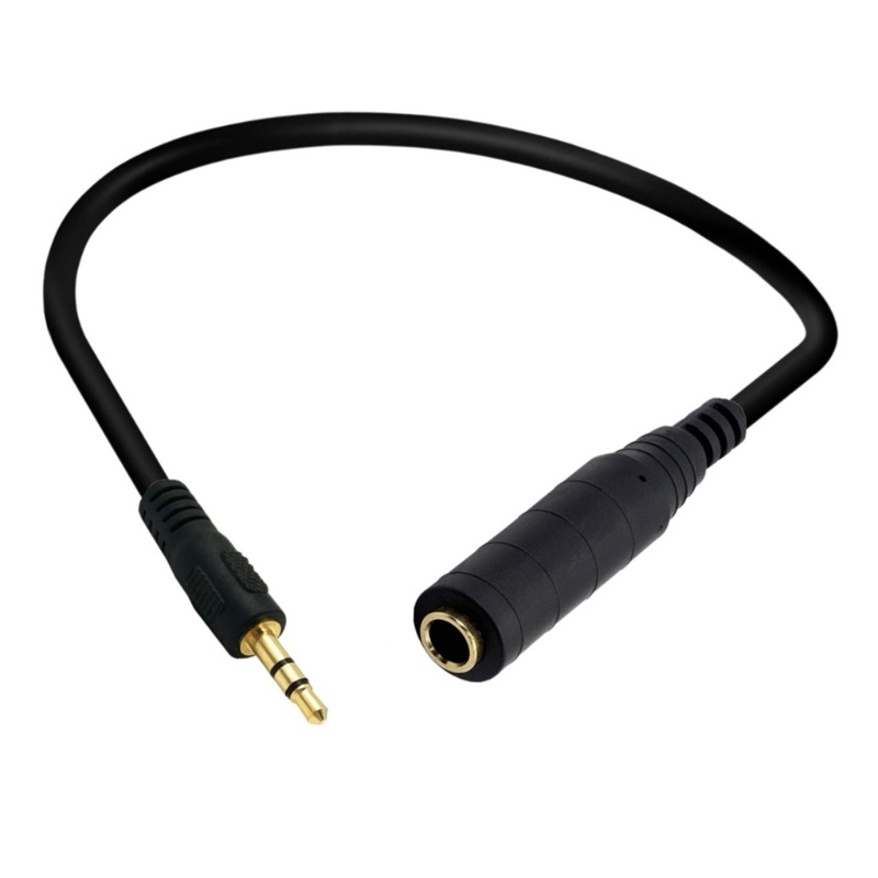 Cre Universal 6.35mm Ke 3.5mm Mono/Stereo Headphone Gitar Extension Cable Cord Kabel 1/4inch Female Ke 1/8inch Male