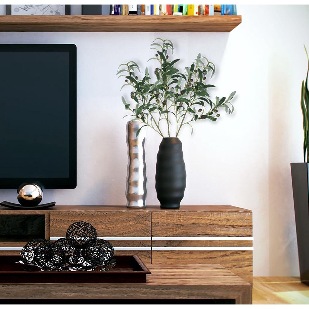 Branches Daun Hijau Zaitun Buatan Bunga Simulasi Tanaman Cabang Zaitun Palsu Tanaman Hijau Semak Tanaman Buatan Properti Foto Dekorasi Pernikahan Rumah