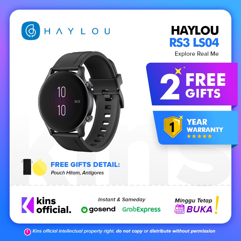 Haylou RS3 LS04 Smartwatch Amoled GPS SpO2 5 ATM - depanrumah