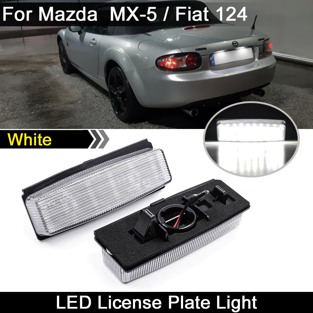 2pcs Lampu Plat Nomor Plat LED Putih Lampu Untuk Mazda Miata MX-5 2006-2015 Untuk Fiat124Laba Abarth 2017-up