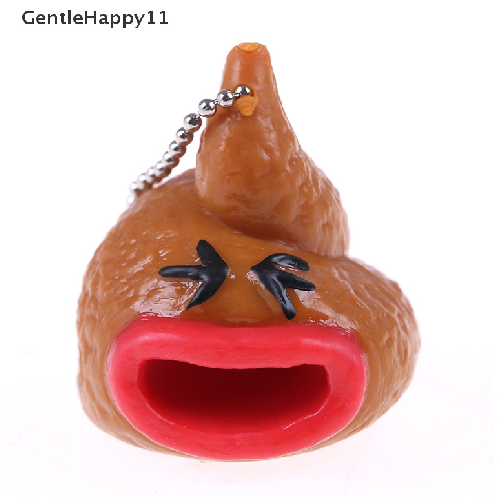 Gentlehappy Lucu poo Pencet emoticon Mainan Gantungan Kunci fun little tricky prank antistress toy id