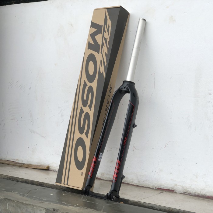 FORK RIGID MOSSO M6 HITAM MERAH ALLOY 26 27.5 29 700C DISC MTB GRAVEL