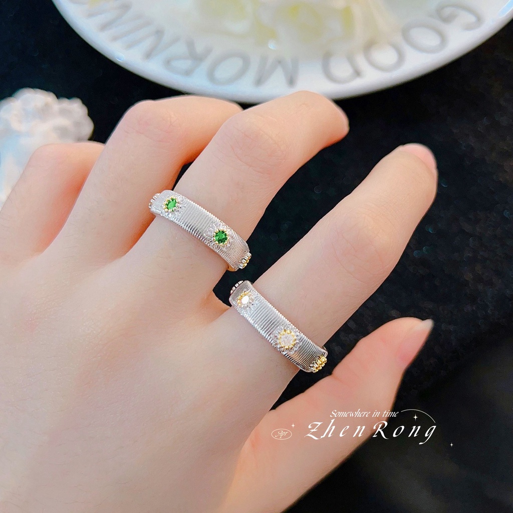 Goldkingdom Aksesoris Perhiasan Fashion Ready Stock Cincin Perak Daisy Sterling Silver Wanita Mewah Ada Kelasnya