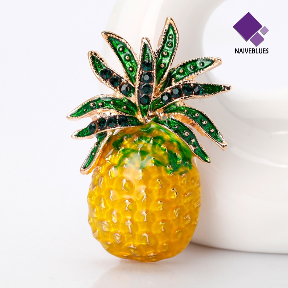 &lt; Naiveblues &gt; Kreatif Buah Nanas Bros Pin Baju Syal Wanita Perhiasan Decor