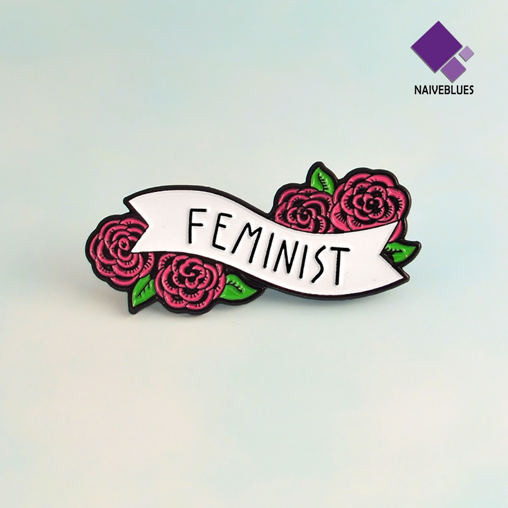 &lt; Naiveblues &gt; Bunga Menawan Feminist Banner Lencana Enamel Bros Syal Jaket Perhiasan