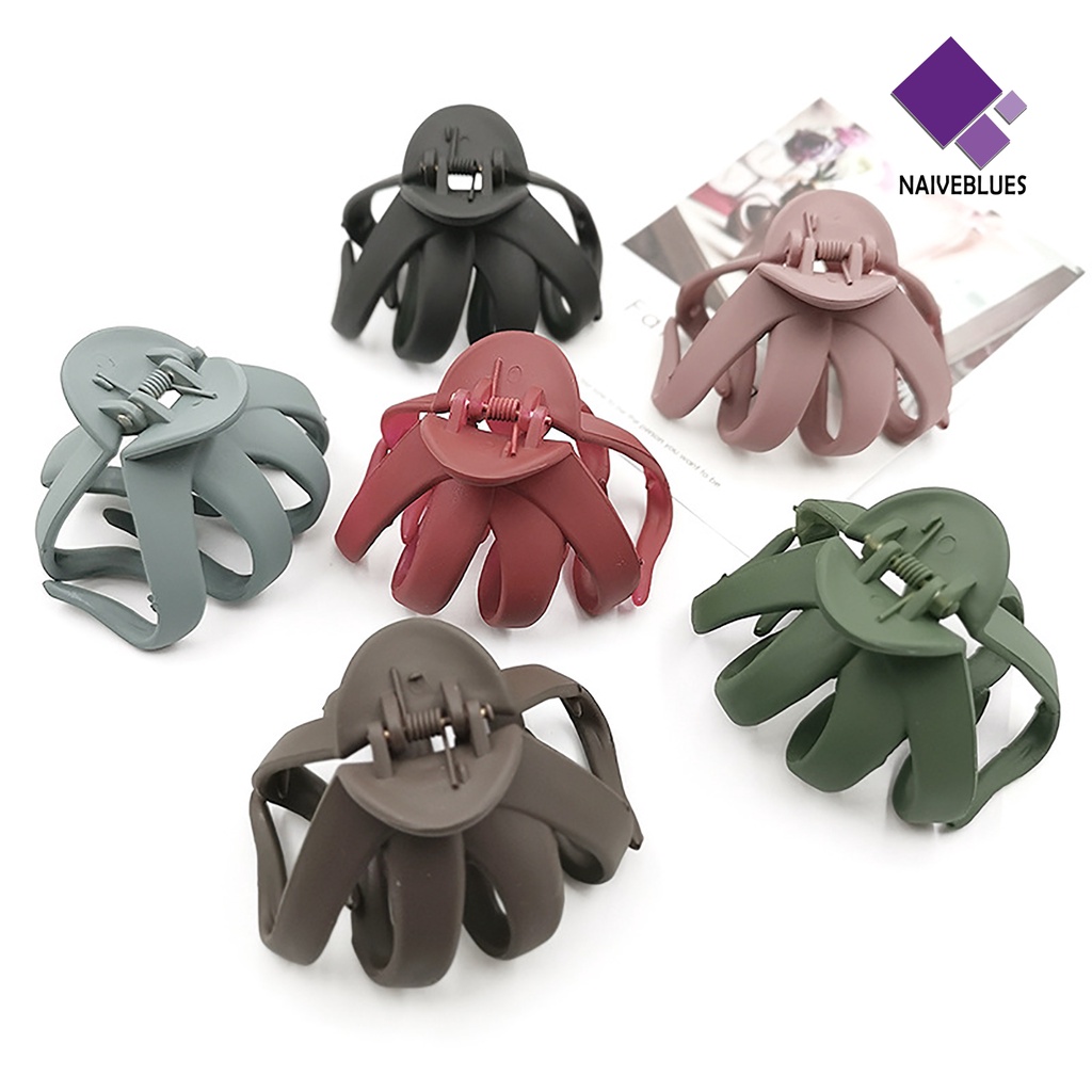 &lt; Naiveblues &gt; Gurita Bentuk Hair Claw Besar ABS Frosted Hair Clip Styling