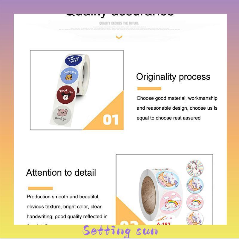 Terima Kasih Stiker Stiker Kartun Anak-anak Stiker Penutupan Dekoratif Kerajinan Liburan DIY TN