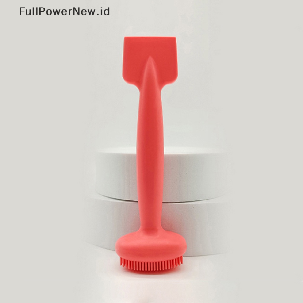 Power 1pc Sikat Pembersih Wajah Kepala Ganda Silicone Facial Cleanser Wash Brush Soft ID