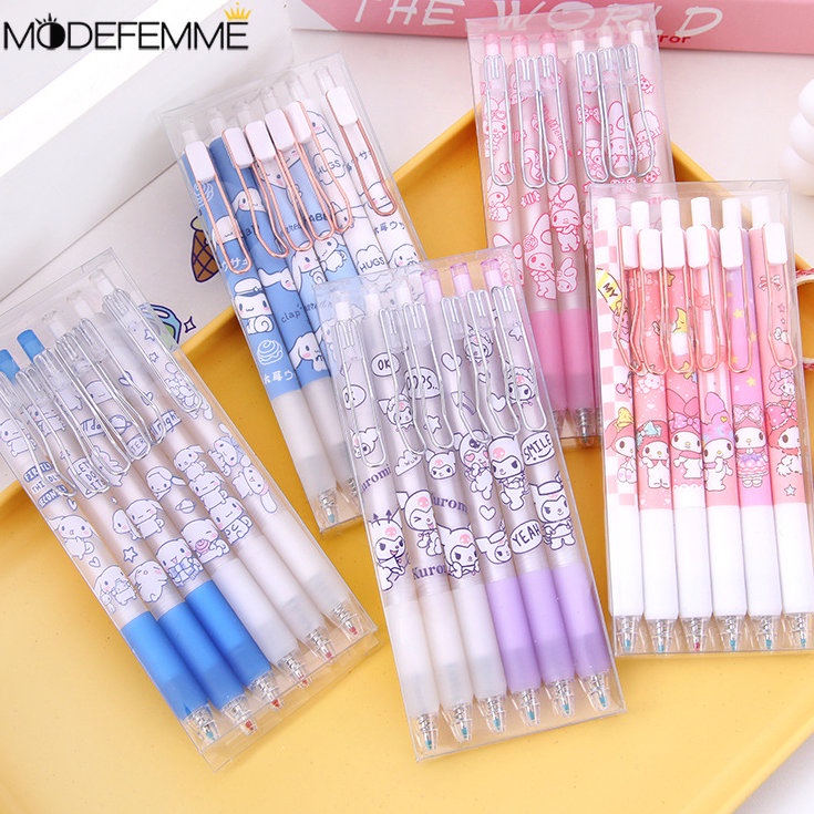 [Unggulan] 1pc 0.5mm Examination Product Black Signature Pen Kartun Melody Kouromi Pena Netral Cepat Kering Sanrio Press Pena Netral Siswa Alat Tulis Kantor Perlengkapan Sekolah