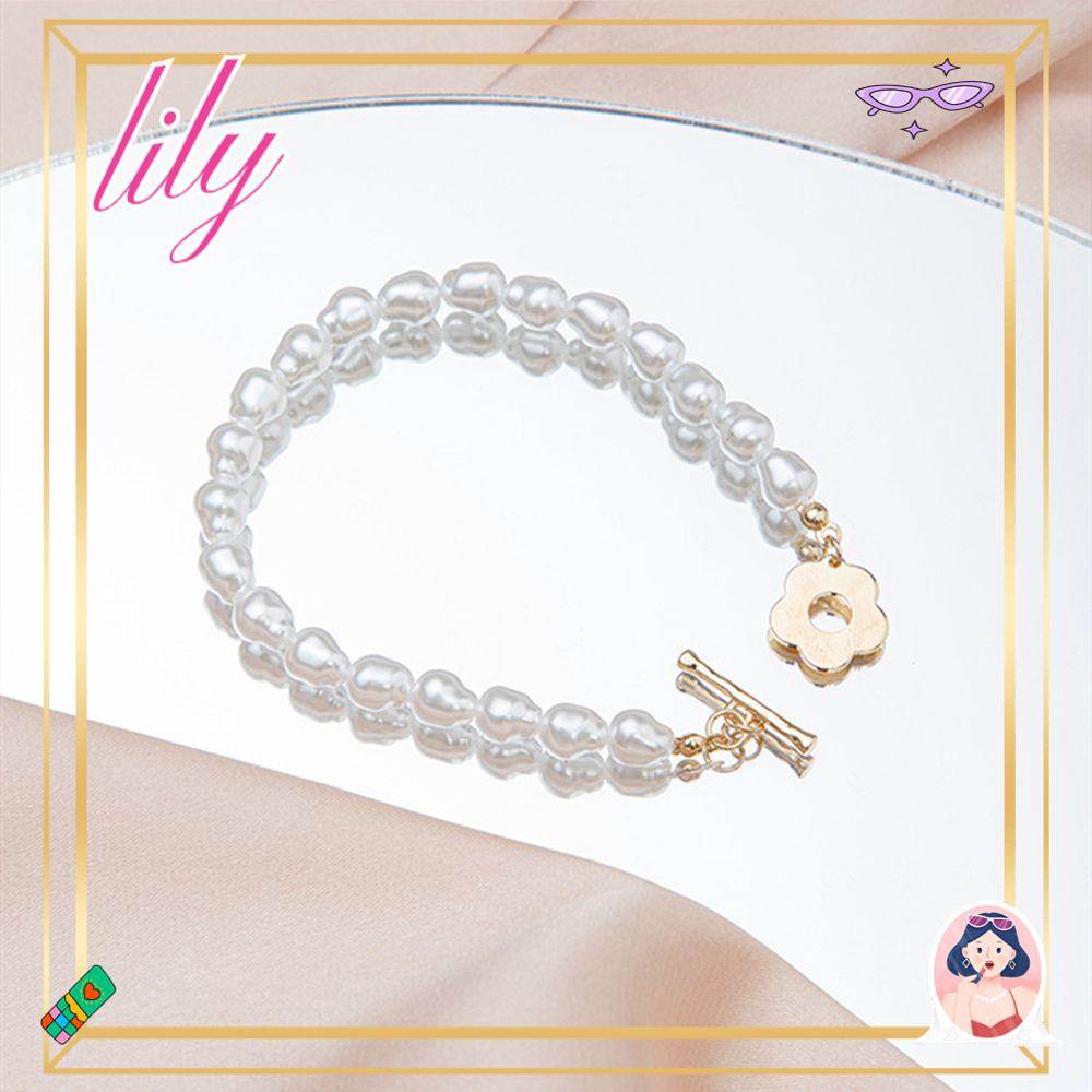 Lily Mutiara Gelang Kepribadian Temperamen Aksesoris Pesta Hadiah Perhiasan Cahaya Mewah Bangle