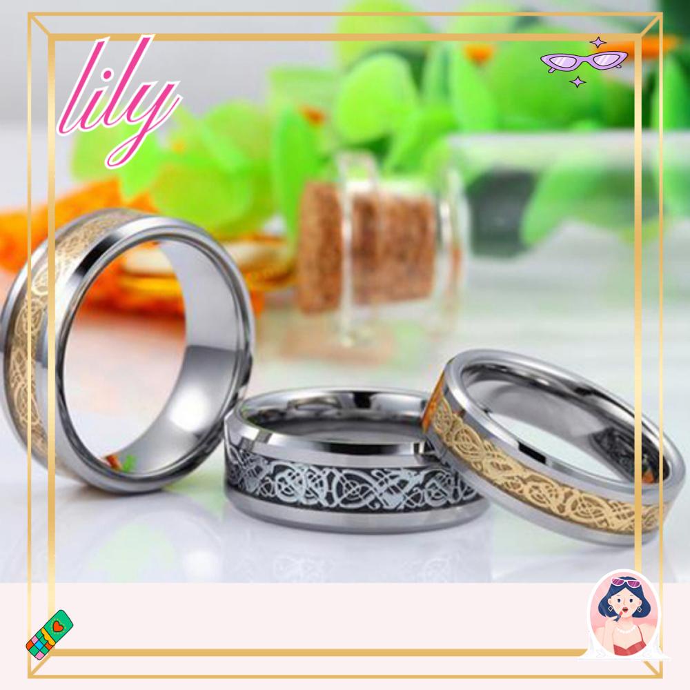 Lily Band Cincin Hadiah Pernikahan Pria Wanita Tungsten Carbide