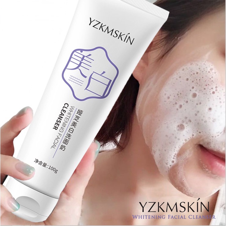 COD YZKMSKIN Whitening Facial Wash Cleanser With Multivitamin Skincare - Sabun Cuci Muka Lebih Cerah dan Glowing / Pemutih Wajah Pria dan Wanita