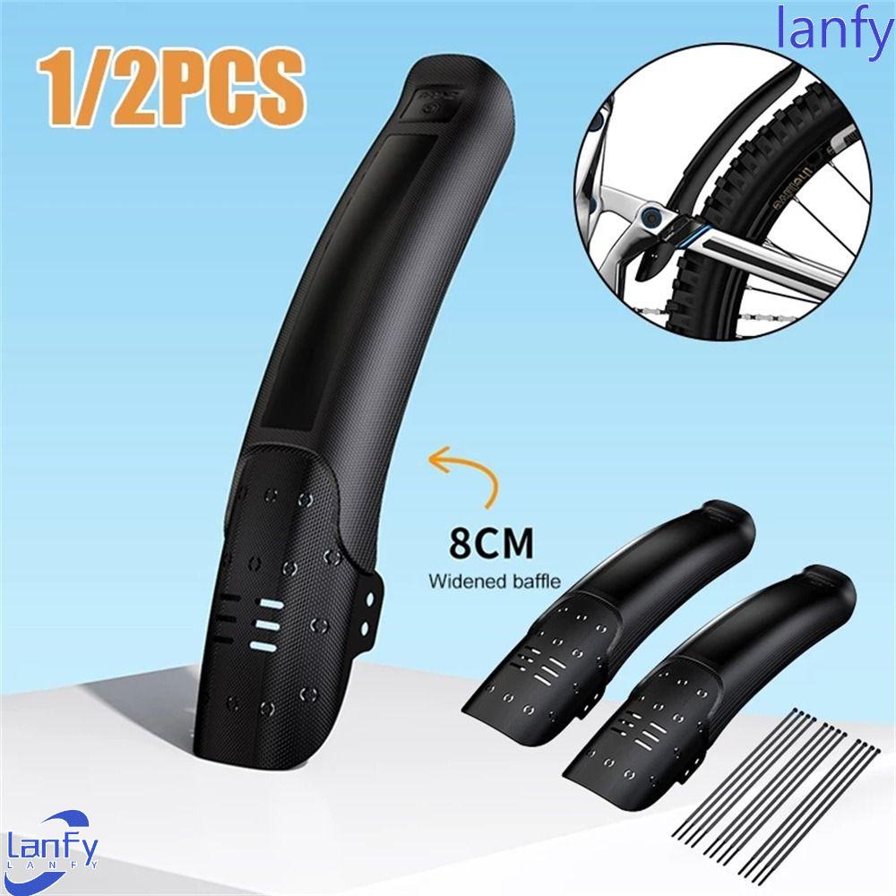 Lanfy Spakbor Sepeda 2 Pcs Hitam B Depan Belakang Ketangguhan Sepeda Gunung Pelebar Ban Roda Spakbor