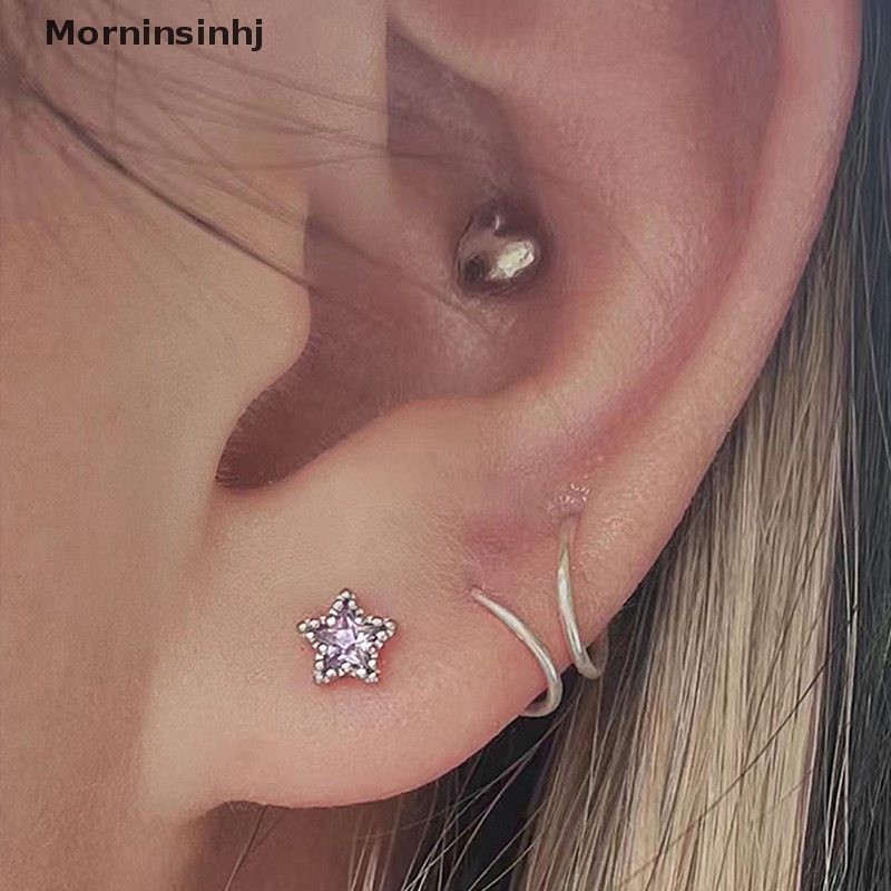 Mornin 1pasang Fashion Bintang Zirkon Telinga Studs Anting Untuk Wanita Tulang Rawan Helix Telinga Tulang Kuku Manis Keren Telinga Perhiasan Hadiah id