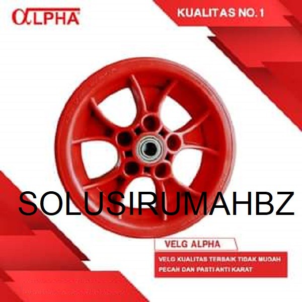 VELG GEROBAK ALPHA PVC + LAHER NILON VELEG SAJA SPARE PART DORONG SUKU CADANG SORONG DENGAN BEARING PLASTIK