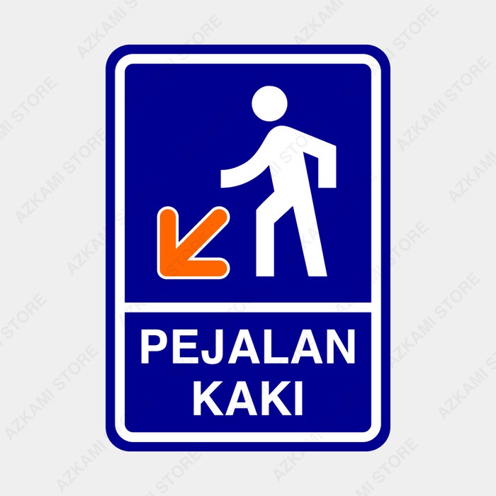 

Rambu Area Khusus Pejalan Kaki Arah Kiri 45cm x 30 cm plat akrilik