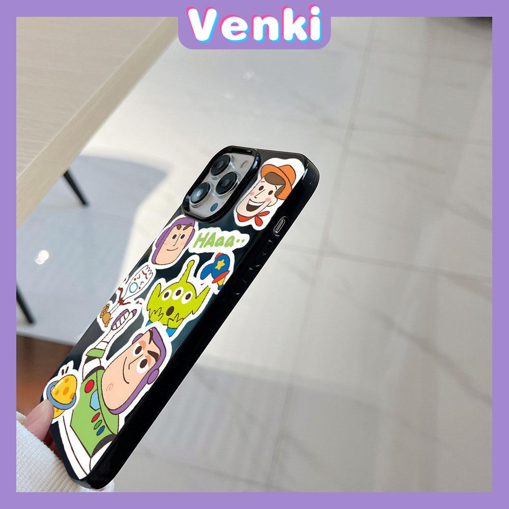 VENKI - For iPhone 11 iPhone Case Black Glossy TPU Soft Case Shockproof Protection Camera Cute Cartoon Compatible with iPhone 14 13 Pro max 12 Pro Max xr xs max 7Plus 8Plus